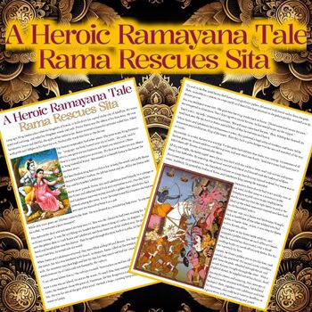 Preview of Rama and Sita, Ramayana, Diwali Reading Worksheets
