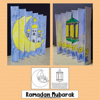 Preview of Ramadan Activities Agamograph Art Coloring Sheet Project Lantern Moon Mubarak