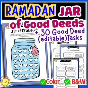 Preview of Ramadan Activities JAR OF GOOD DEEDS |Eid al-Fitr Muslim Islamic Holiday Craft