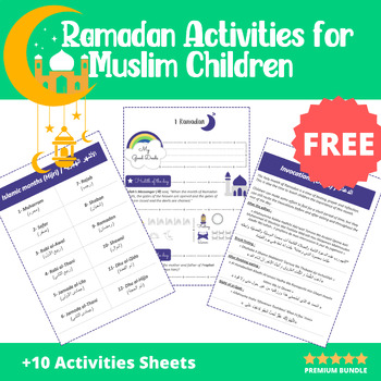 Preview of Ramadan Activities for Muslim Children: Invocations, Hadith and Quiz | FREE