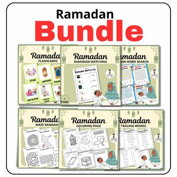Preview of Ramadan BUNDLE March  Activities Printable Worksheets For kids