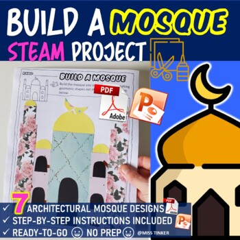 Preview of Ramadan Build A Mosque STEAM Activity. Printables &Instructions. No Prep! Ready!