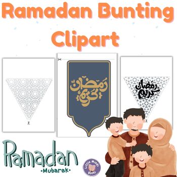 Preview of Ramadan Celebration Bundle - coloring book - bunting clip art