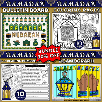 Preview of Ramadan Classroom Bundle: Decor, Reading Passages, Coloring Activities & Crafts