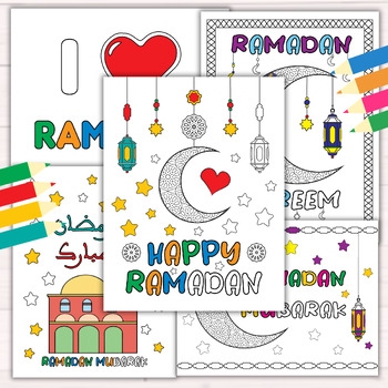 Preview of Ramadan Coloring Pages BUNDLE 2024