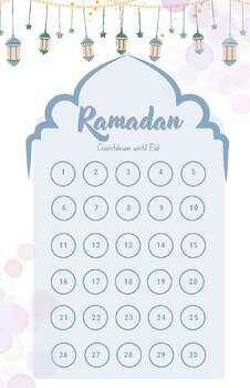 Preview of Free Printable Ramadan Countdown Calendar 11x 17"