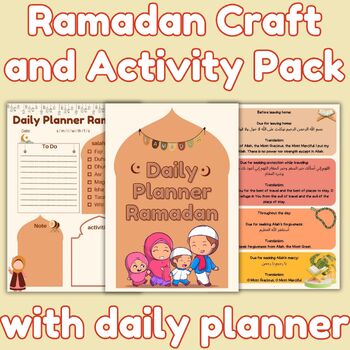 Preview of Ramadan Craft and Activity Pack with daily planner