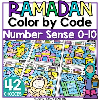 Preview of Ramadan Eid Activities Coloring Pages Color by Number Worksheets Color by Code
