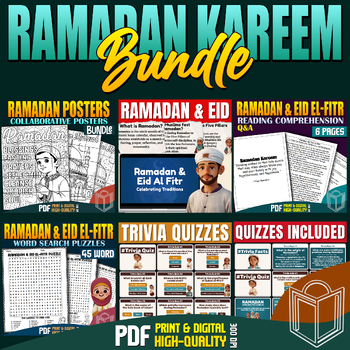 Preview of Ramadan & Eid Al-Fitr Bundle: Collaborative Posters , Google Slides, Puzzles