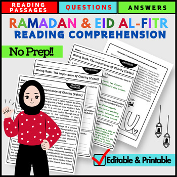 Preview of Ramadan & Eid al-Fitr Reading Comprehension Passages and Questions - NO PREP