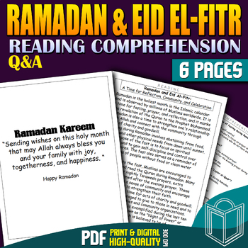 Preview of Ramadan & Eid el-Fitr Reading Comprehension: Learn About Ramadan and Eid