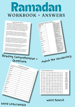 Preview of Ramadan English Workbook with Answers