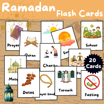 Preview of Ramadan Flashcards | Ramadan Activity Islamic Muslim Cards For Kids
