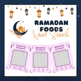 Ramadan Foods Word Search | Ramadan Activities
