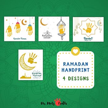 Preview of Ramadan Handprint Craft Bundle / Ramadan Cards Craft Bundle