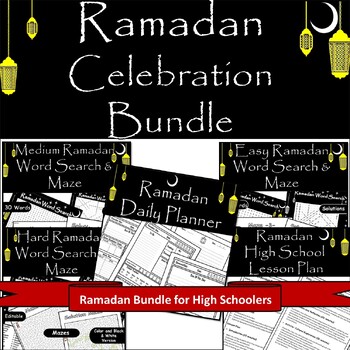 Preview of Ramadan High School Bundle: Lesson Plan, Tracker, and Puzzles