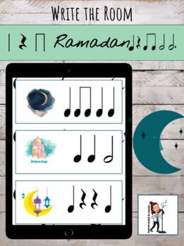 Preview of Ramadan Interactive Write the Room / Rhythm Search for Google Slides