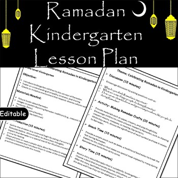 Preview of Ramadan Journey: Holidays Around the World Kindergarten Lesson Plan/ Holy Month