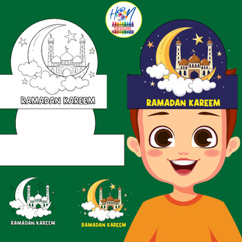 Preview of Ramadan Kareem Hats Crafts | Ramadan Mosque Crown Headband Activities