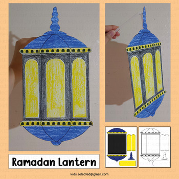 Preview of Ramadan Lantern Craft Cut and Paste Activities Coloring Pages Decorations Art