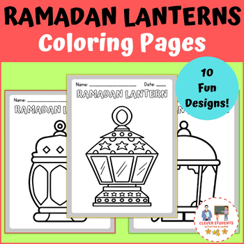 Preview of Ramadan Lanterns Coloring Pages - Ramadan Coloring Sheets - Islamic Activities