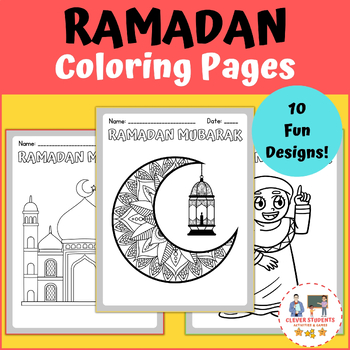 Preview of Ramadan Mubarak Coloring Pages - Ramadan Coloring Sheets - Islamic Activities