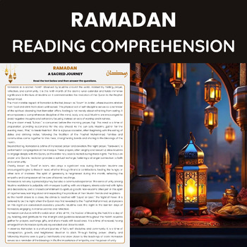 Preview of Ramadan Reading Comprehension Passage Worksheet for Islamic Holidays