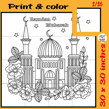 Ramadan Reflections: Islamic Mosque Collaborative Coloring Poster Art ...