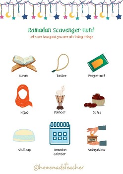 Ramadan Scavenger Hunt by Homemadeteacher | TPT