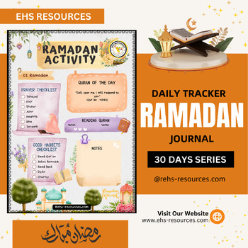 Preview of Ramadan Tracker Journal for Kids (30 Days Tracker)