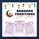 Ramadan Traditions Word Search | Ramadan Activities
