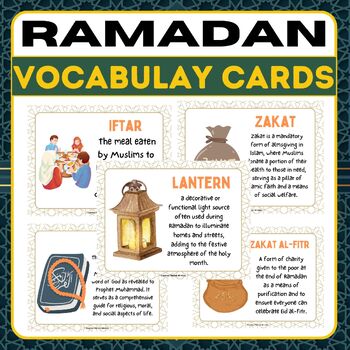 Preview of Ramadan Vocabulary cards, Ramadan crafts&activities, Bulletin board, decorations