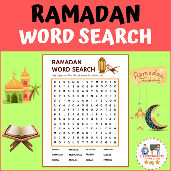 Preview of Ramadan Word Search | Vocabulary Worksheets | Islamic Activities