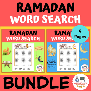 Preview of Ramadan Word Search | Vocabulary Worksheets | Islamic Activities | BUNDLE