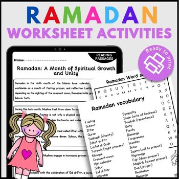 Preview of Ramadan Worksheets & Activities -Grades 2nd, 3rd, 4th, 5th, 6th - No Prep