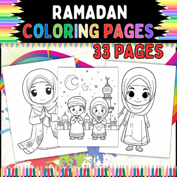 Preview of Ramadan coloring Sheets for Kids of All Ages | 33 pages | printable pages