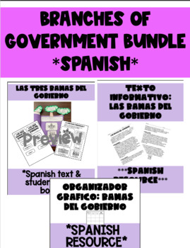 Preview of Ramas del gobierno/Government Branches **Spanish Bundle**