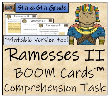 Preview of Ramesses II BOOM Cards™ Comprehension Activity 5th Grade & 6th Grade