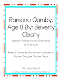 Ramona Quimby, Age 8 -Readers' Theater with activities