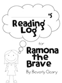 Literacy: Ramona the Brave Reading Log
