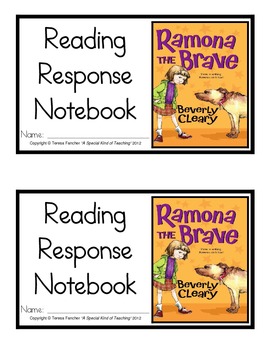 Preview of Ramona the Brave, by: Beverly Cleary- Reading Response Notebook