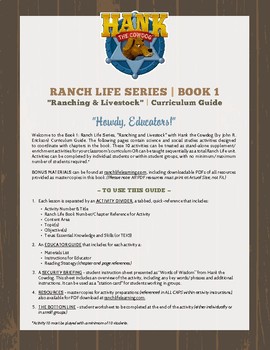 Preview of Ranch Life Series: Book 1 Introduction and Instructions for the Curriculum Guide