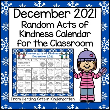 Random Acts Of Kindness Calendar December 2021 by Herding Kats in