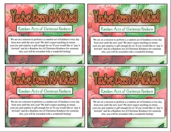 Preview of Random Acts of Christmas Kindness Cards & Ideas