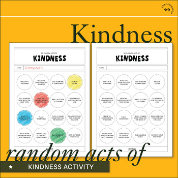 Random Acts of Kindness Activity Worksheet by ATLEY EDUCATION | TPT