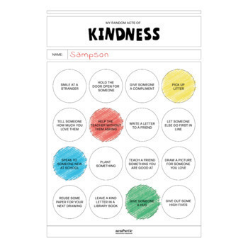 Random Acts Of Kindness Activity Worksheet By Atley Education 