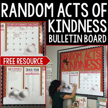 Preview of Classroom Community Random Acts of Kindness Bulletin Board: FREE