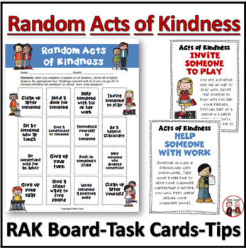Preview of Random Acts of Kindness Cards and Lessons