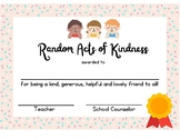 Random Acts of Kindness Certificate