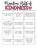 Random Acts of Kindness Choice Board & Affirmation Poster